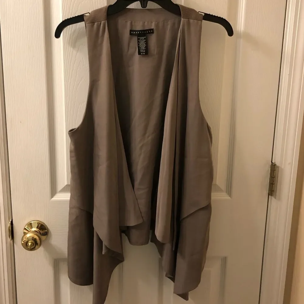 APOSTROPHE open front draping vest ***3 for $25*** - Picture 1 of 5